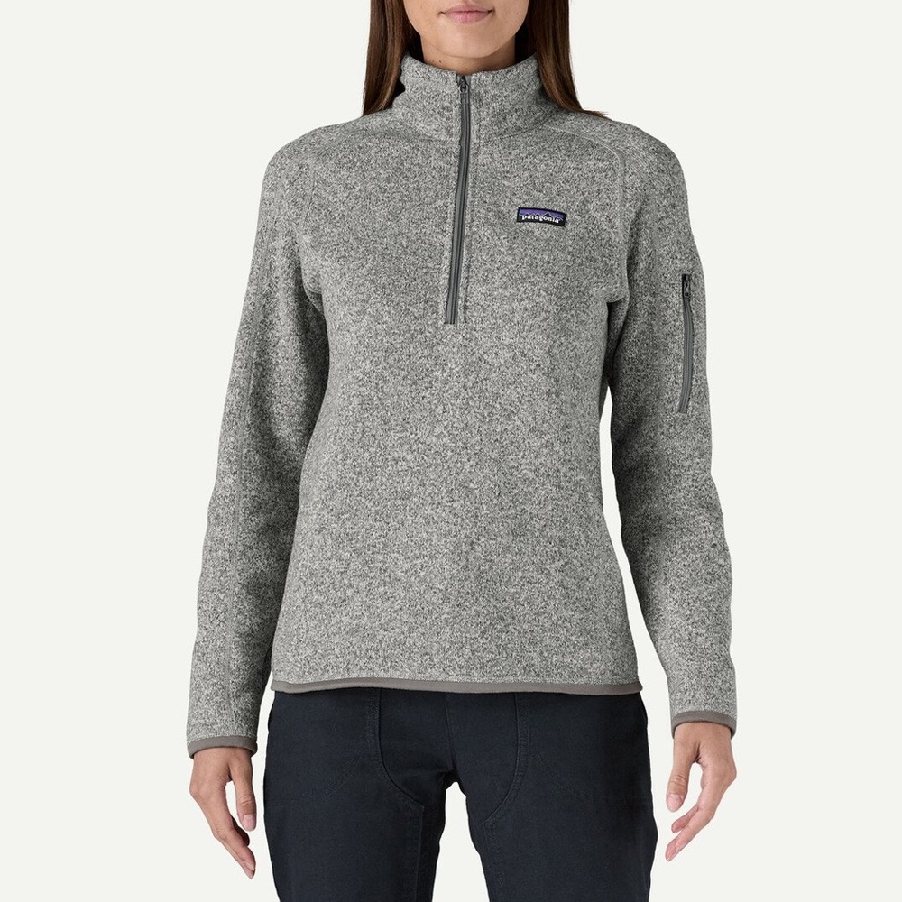 Patagonia Women’s Better Sweater Quarter Zip Fleece Pullover Grey